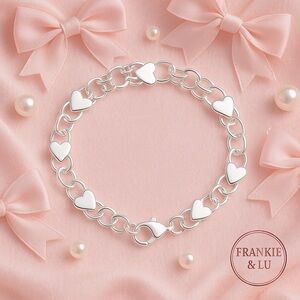Stainless heart link bracelet coquette chain stacker